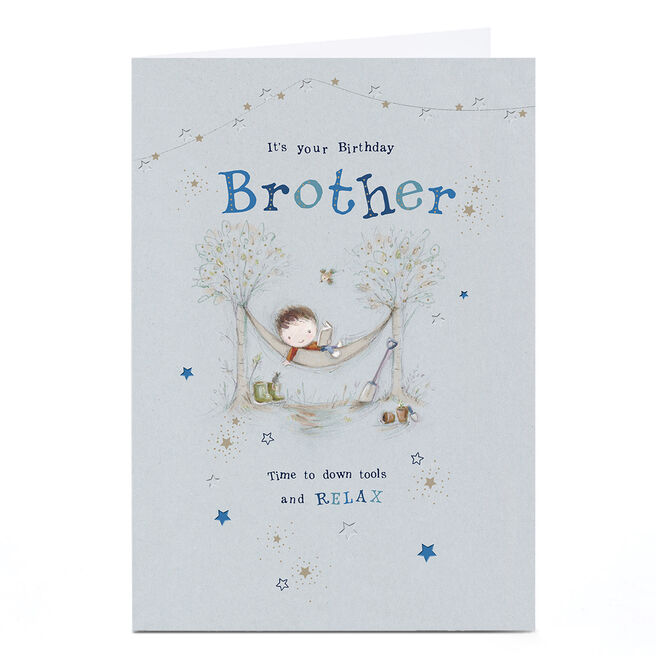 Birthday Card - Garden Hammock Relaxation, Brother