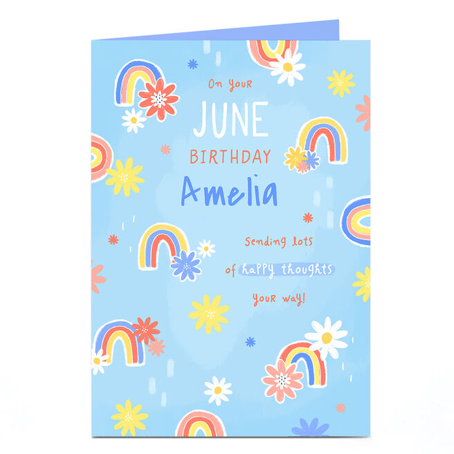 Personalised Birthday Card - June Birthday Happy Thoughts