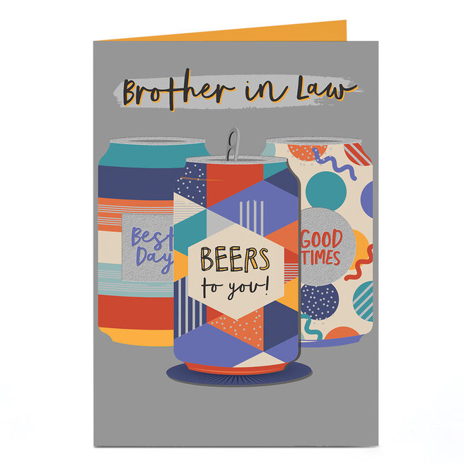 Birthday Card - Birthday Beer Cans, Brother-in-Law