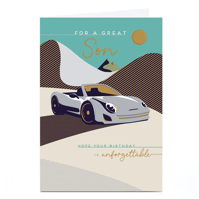Birthday Card - Desert Sports Car, Son