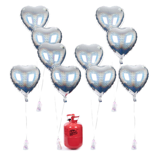 Silver Heart Balloon & Accessory Range