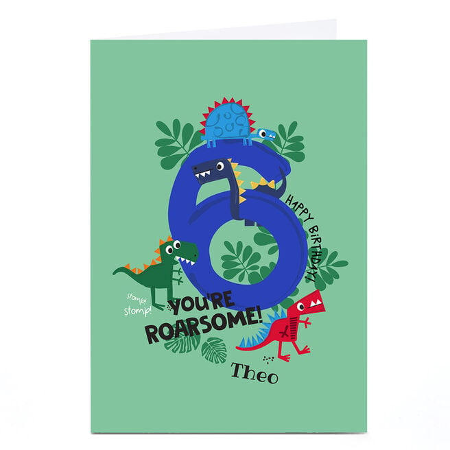 Personalised Rachel Griffin Birthday Card - 6, You're Roarsome!