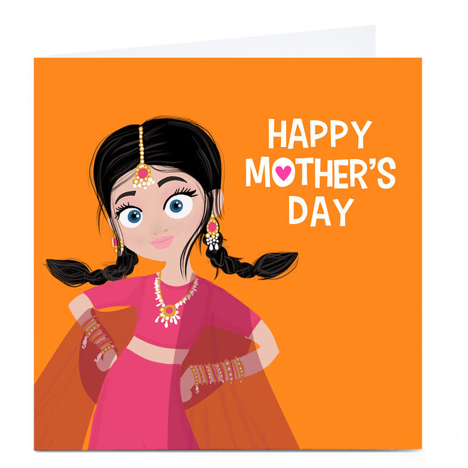 Personalised Roshah Designs Mother's Day Card - Orange