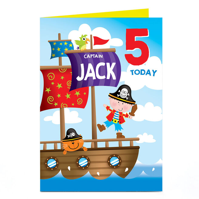 Personalised Editable Age Birthday Card - Pirate Captain