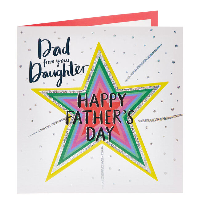 Dad from Daughter Colourful Star Father's Day Card