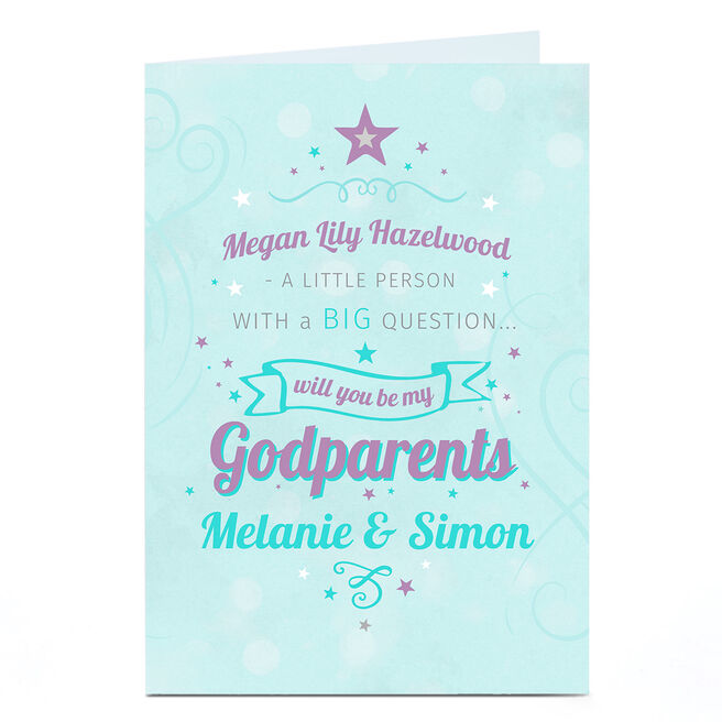 Personalised Card - Will You Be My Godparents?