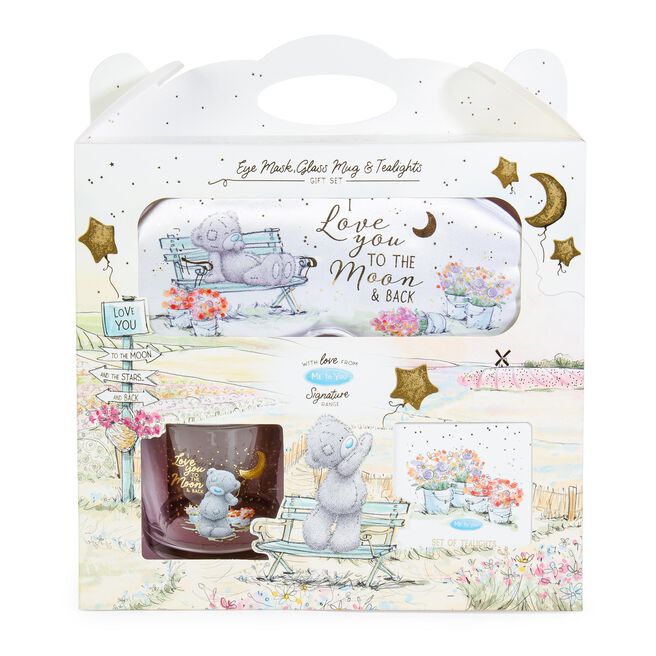 Tatty Teddy Eye Mask, Glass Mug & Tealights Set