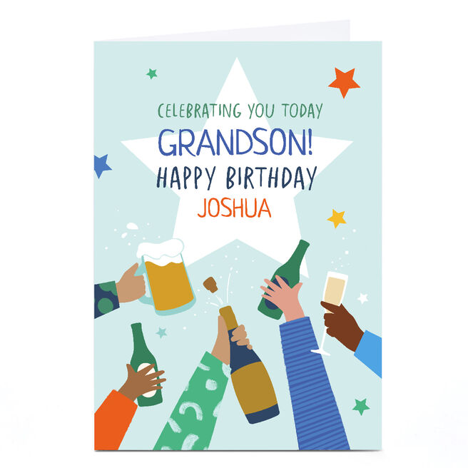 Personalised Birthday Card - Celebrating You Today, Toast