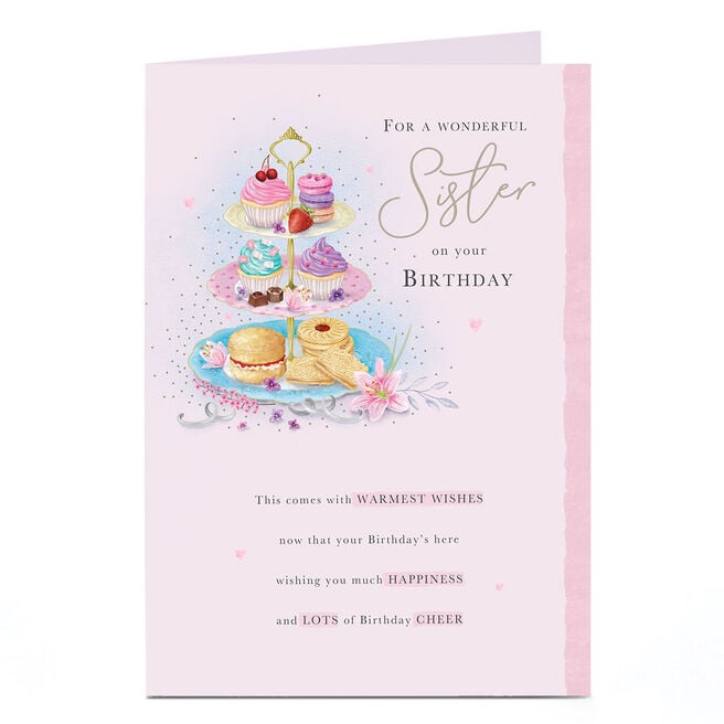 Birthday Card - Afternoon Tea Treats, Sister