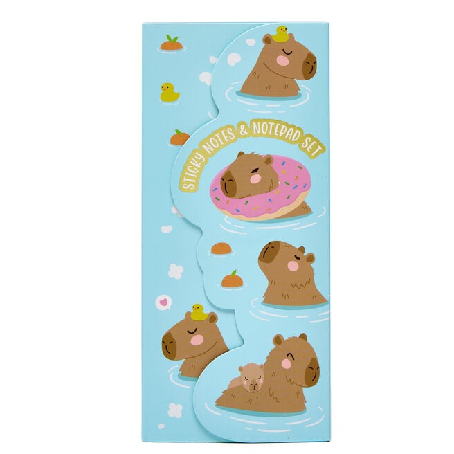 Capybara Sticky Notes & Notepad Set