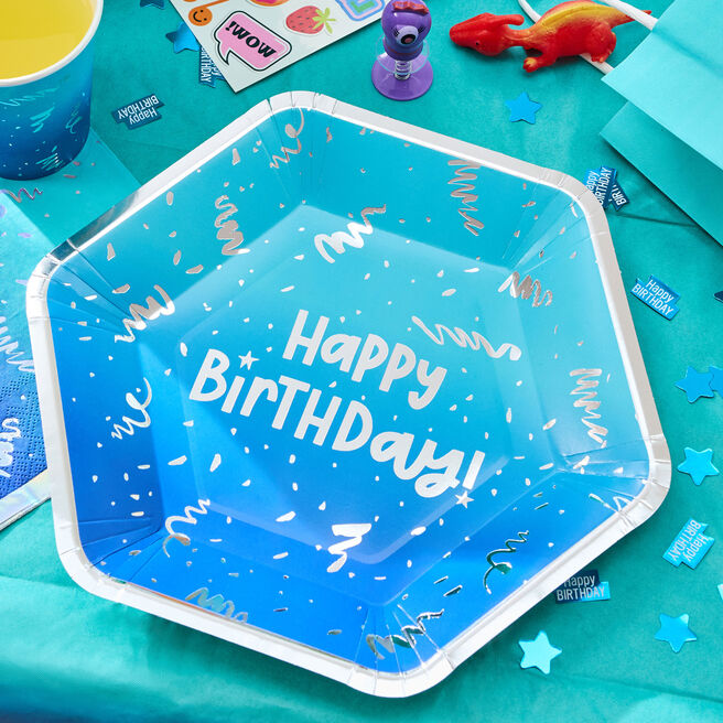 Blue Ombre Paper Plates - Pack of 10 | cardfactory