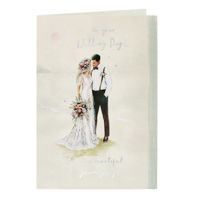 Bride & Groom Beautiful Journey Wedding Card