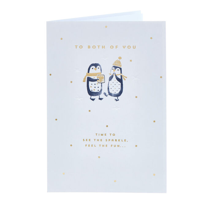 Both Of You Painted Penguins Christmas Card