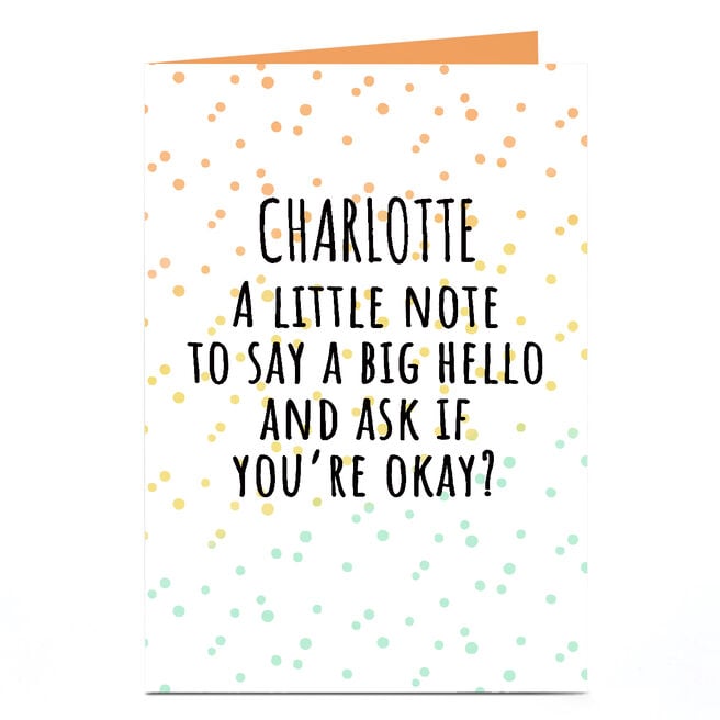 Personalised Thinking of You Card - To Ask If You're Okay