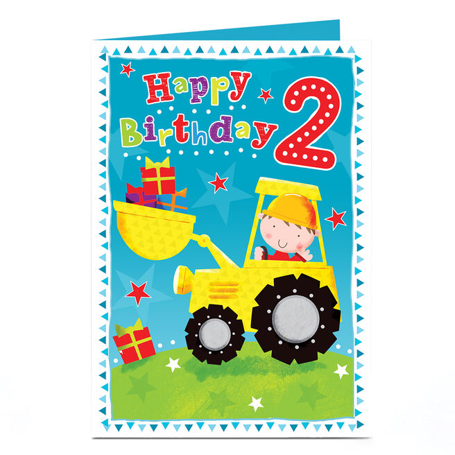 2nd Birthday Card - Birthday Boy Tractor