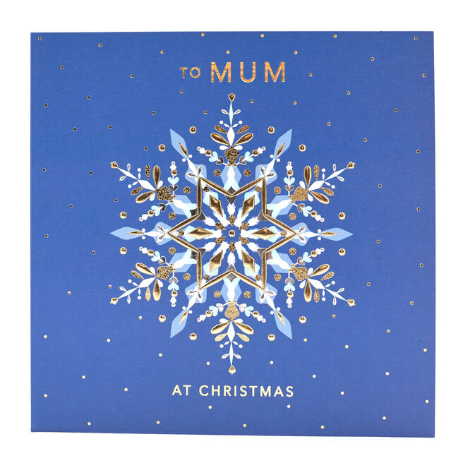 Christmas Card - Mum, Classic Snowflake