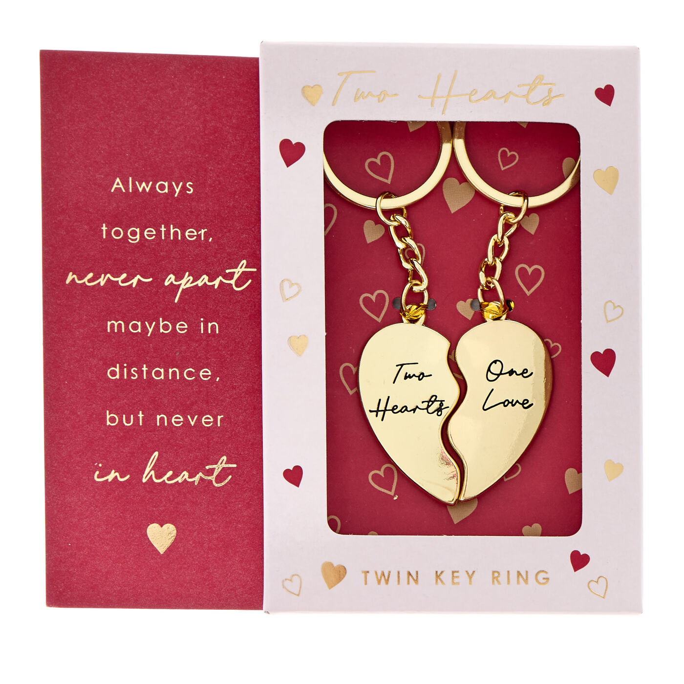 Buy Two Hearts One Love Twin Keyring Set for GBP 2.99 | Card Factory UK