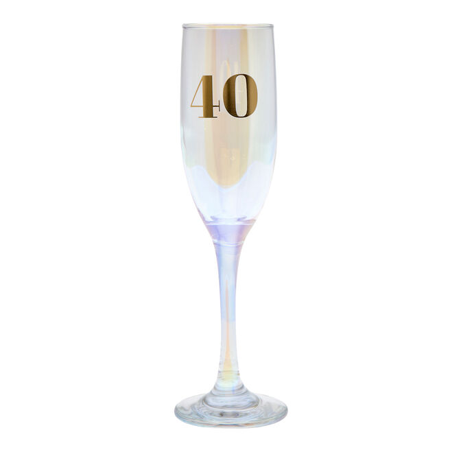 40th Birthday Champagne Flute