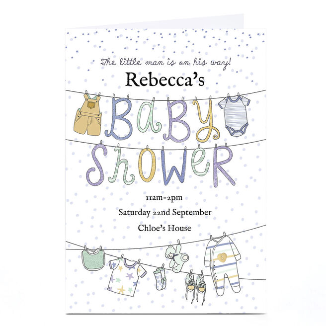 Personalised Baby Shower Invitation - Little Man