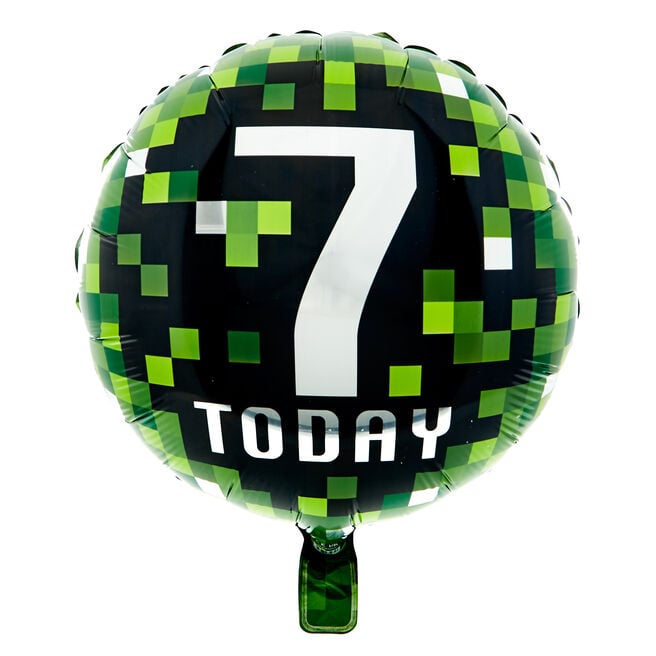18-Inch 7 Today Pixels Foil Helium Balloon