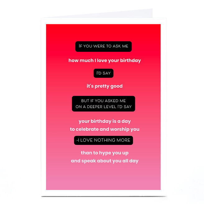 Birthday Card - If You Asked Me On a Deeper Level