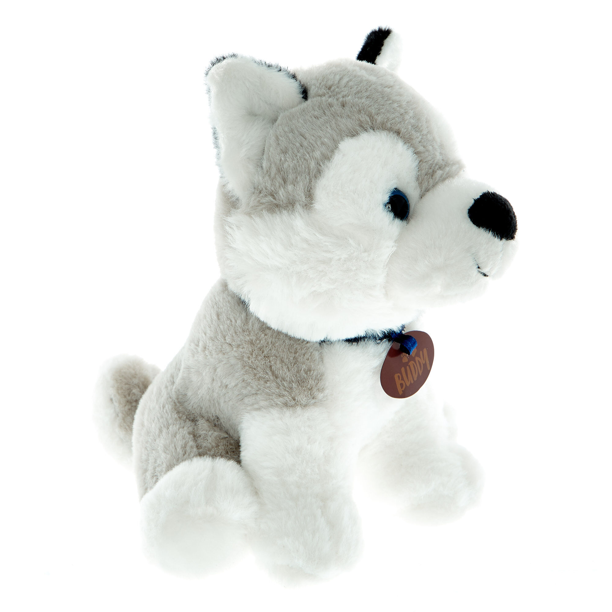 Living Nature Stofftier Husky Welpe – 16 Cm, Realistischer Plüschhund | Mit Faktenanhänger
