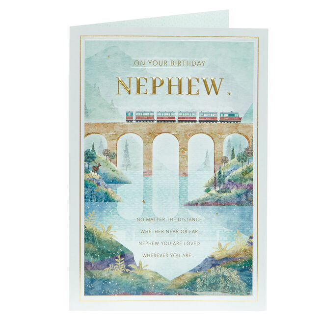 Nephew Loved Wherever You Are Railway Birthday Card