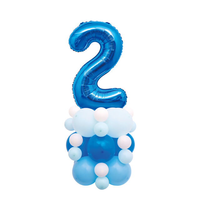 Blue 51-Inch Age 2 Air-Fill Balloon Stack Set