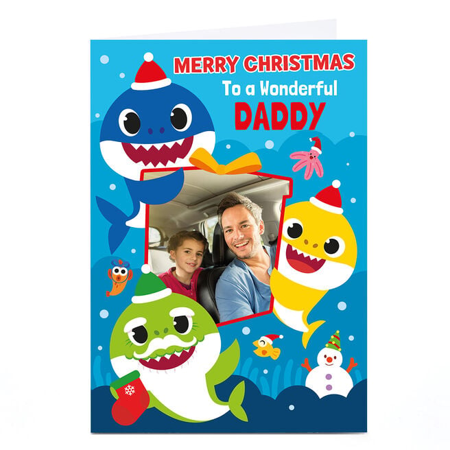 Photo Baby Shark Christmas Card - Wonderful Daddy