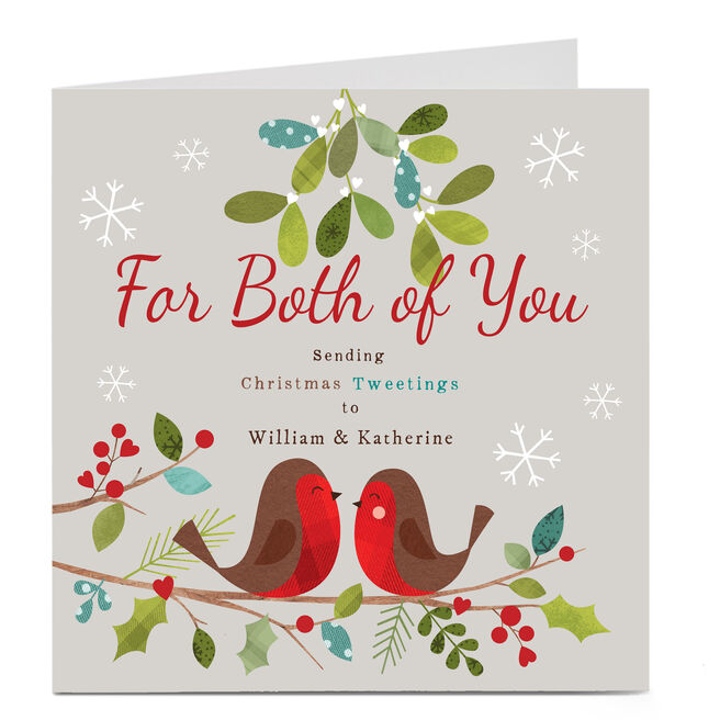 Personalised Christmas Card - Christmas Tweetings To Both Of You