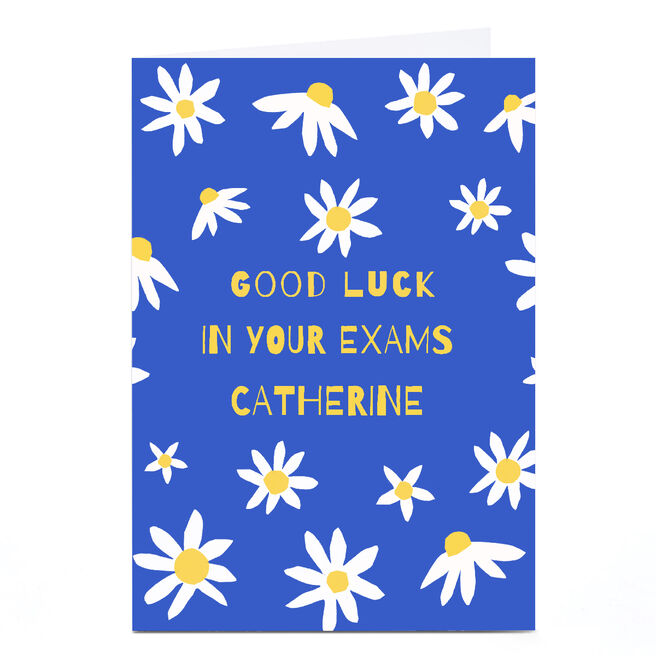 Personalised Good luck in Your Exams Card - Daisy Flower