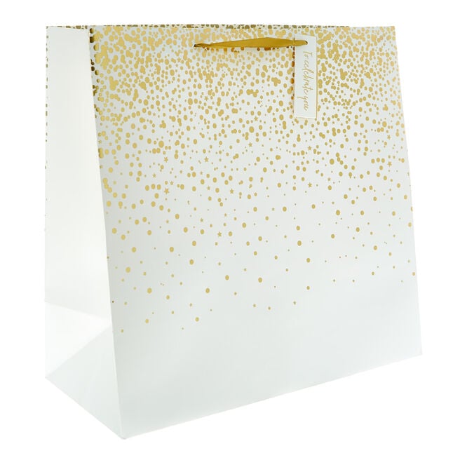 Giant Square Gift Bag - Gold Speckle Celebrate