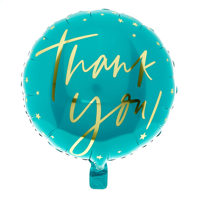 Teal Thank You 18-Inch Foil Helium Balloon