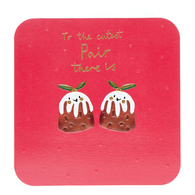 The Cutest Pair There Is Xmas Puddings Christmas Card
