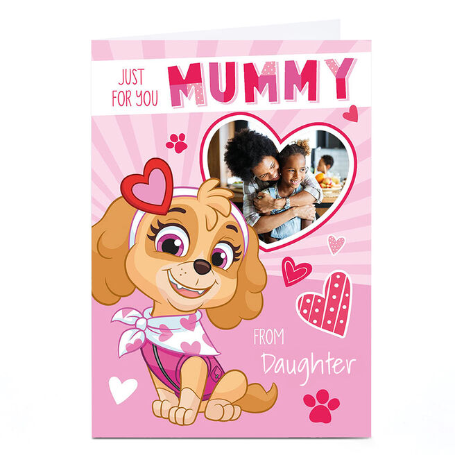 Photo Paw Patrol Valentine's Day Card - Mummy From Daughter