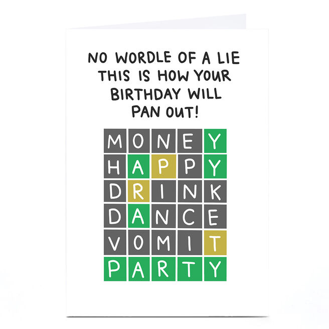 Personalised Blue Kiwi Birthday Card - No Wordle Of A Lie