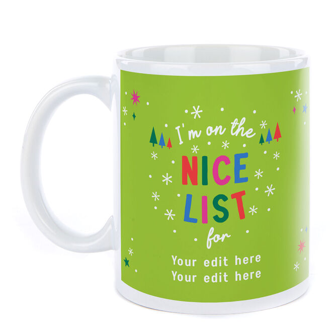 Personalised Christmas Mug - Nice List