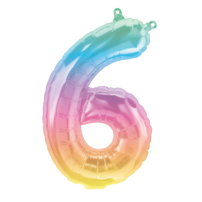 Jeli Ombre Air-Inflated Number 6 Balloon