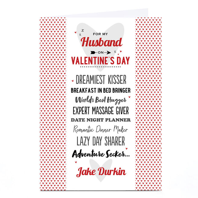 Personalised Valentine's Day Card - Dreamiest Kisser