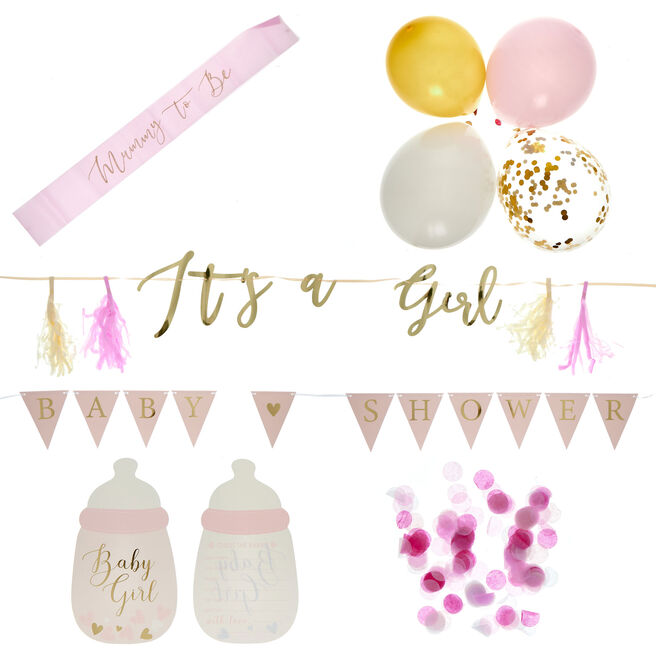 It's A Girl Baby Shower Party Kit