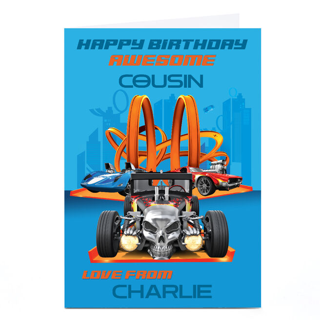 Personalised Birthday Card - HotWheels - Awesome Track!