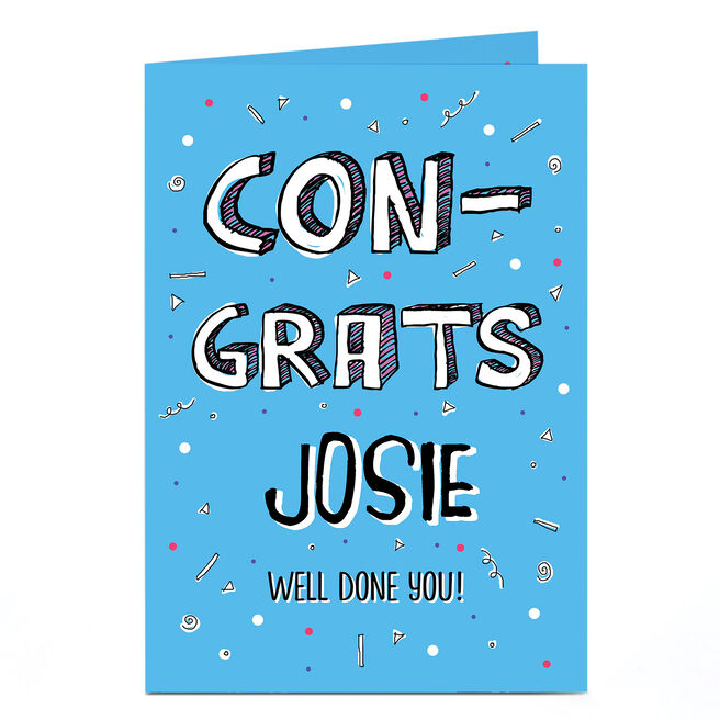 Personalised Congratulations Card - Well Done You!