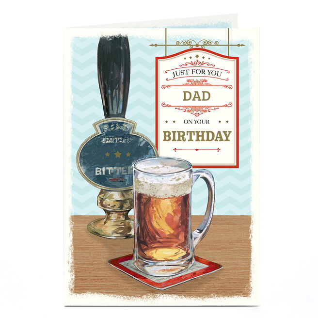 Personalised Birthday Card - Pub Scene, Dad Just For You