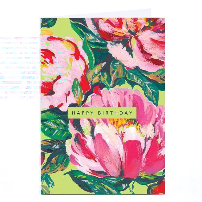 Personalised Birthday Card - Peonies print