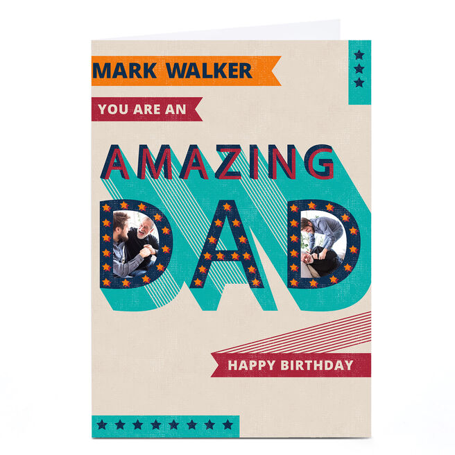 Personalised Kerry Spurling Birthday Card - Amazing Dad