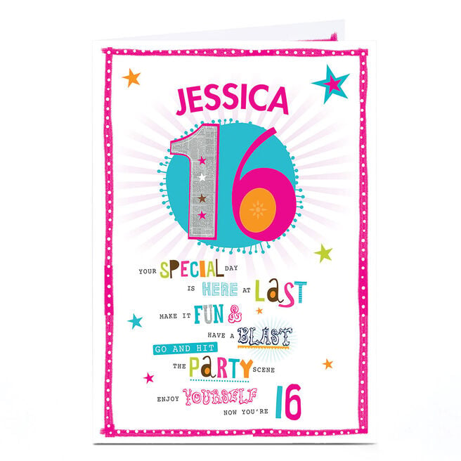 Personalised 16th Birthday Card - Have A Blast