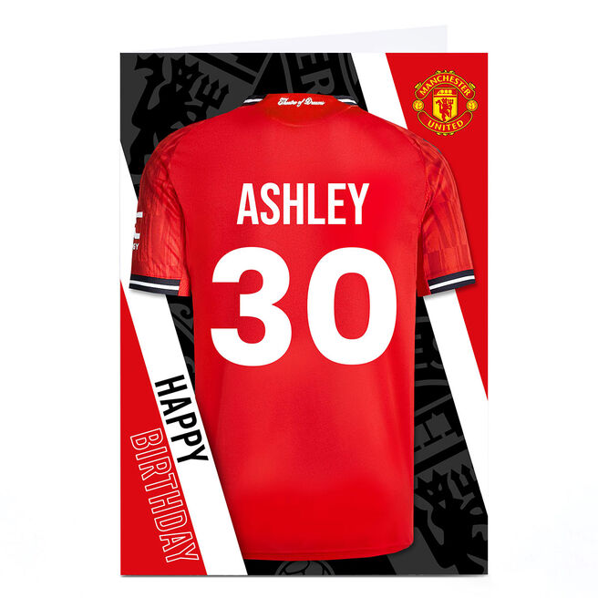Personalised Football Birthday Card - Manchester United 