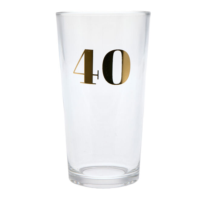Blue & Gold 40th Birthday Pint Glass