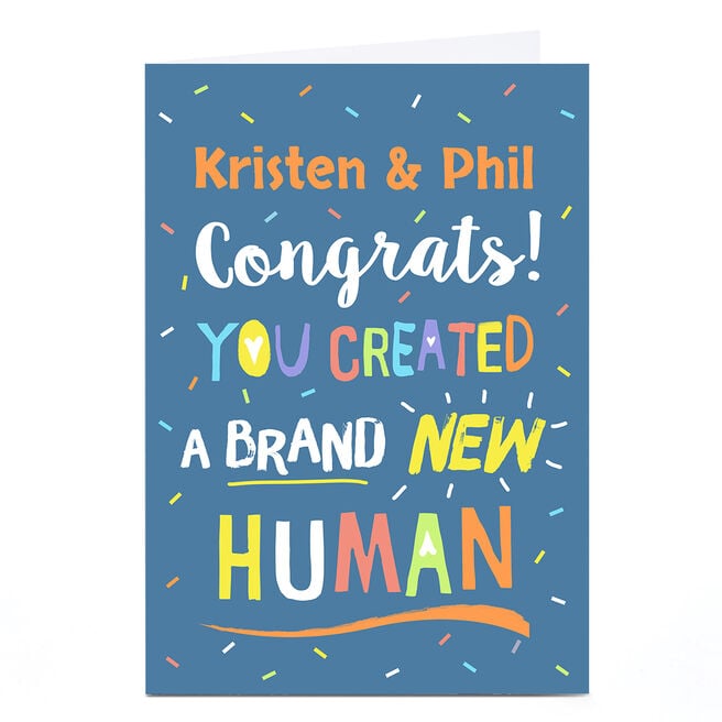 Personalised Card - New Baby - Congrats A Brand New Human