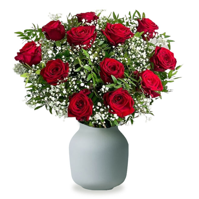 Dozen Red Rose Flower Bouquet